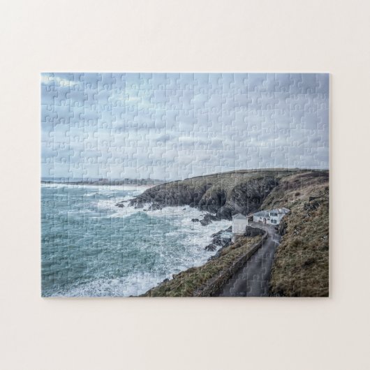 Ruw Zee bij Newquay Cornwall Fotografisch Legpuzzel (Horizontaal)