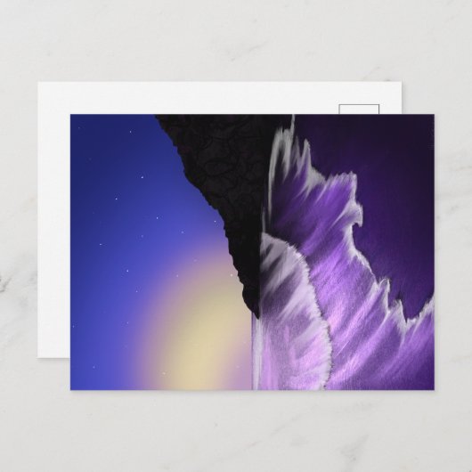 Ruw zee en sterrenhemel briefkaart (Voorkant / Achterkant)