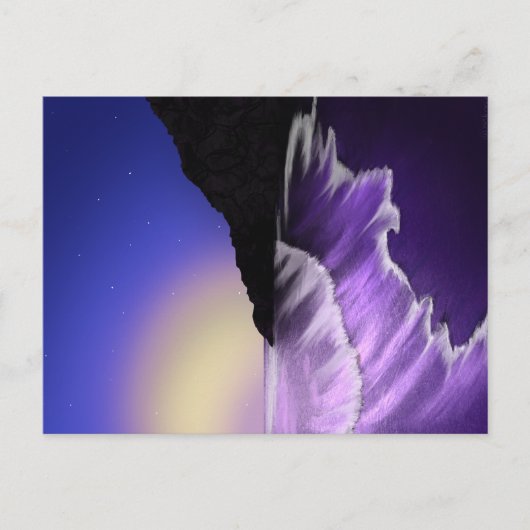 Ruw zee en sterrenhemel briefkaart (Voorkant)