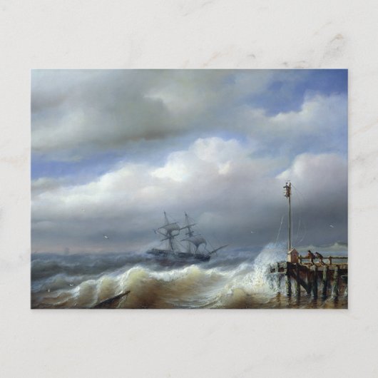 Ruw Zee in Stormy Weather, 1846 Briefkaart (Voorkant)