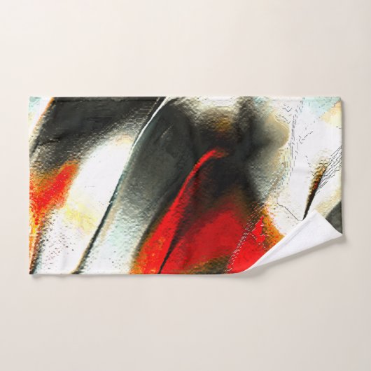 Ruw zilverachtig gesteente over brandend lid, inte bad handdoek (Handdoek)