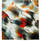 Ruw zilverachtig gesteente over brandend lid, inte douchegordijn (Voorkant)