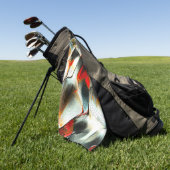 Ruw zilverachtig gesteente over brandend lid, inte golfhanddoek (Groen)