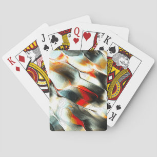 Ruw zilverachtig gesteente over brandend lid, inte pokerkaarten