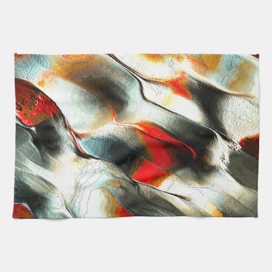 Ruw zilverachtig gesteente over brandend lid, inte theedoek (Horizontaal)