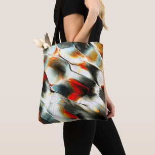 Ruw zilverachtig gesteente over brandend lid, inte tote bag