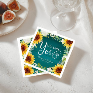 Ruw Zonnebloem Verlovingsfeest Cocktailserviet Servet