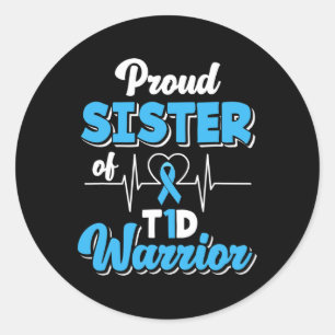 Ruw zusje van een T1D-worstdiabetische diabetes AW Ronde Sticker