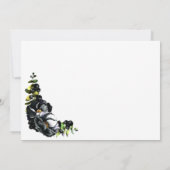 Ruw Zwarte Bloem Bruiloft Save The Date (Achterkant)