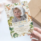 Ruwbruine Stamp Chom Roar Dinosaur Verjaardag Kaart