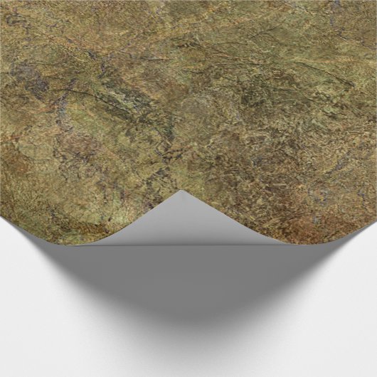 Ruwe aardtoon en groene steen cadeaupapier (Hoek)