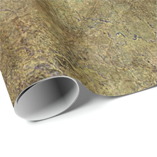 Ruwe aardtoon en groene steen cadeaupapier (Rol Hoek)