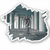 Ruwe abstract gescheurde foto sticker (Voorkant)