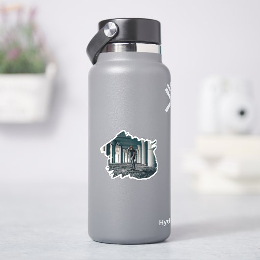 Ruwe abstract gescheurde foto sticker (HydroFlask)