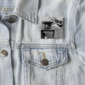 Ruwe adobe bel in entree, Santa Fe, New Vierkante Button 5,1 Cm (In situ)