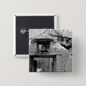Ruwe adobe bel in entree, Santa Fe, New Vierkante Button 5,1 Cm (Voorkant /achterkant)
