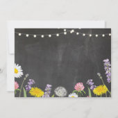 Ruwe afstudeerfeestfoto met krijt wilde bloemen kaart (Achterkant)