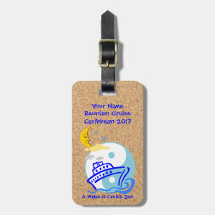 Ruwe Bagagelabel met lederen riem