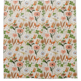 Ruwe Bamboe Bloemen Daisy Shamrocks Boerderij Douchegordijn