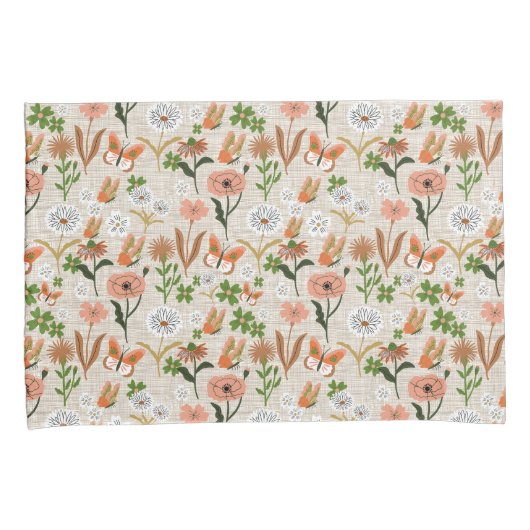 Ruwe Bamboe Bloemen Daisy Shamrocks Boerderij Kussensloop (Voorkant-Rechts)