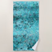 Ruwe blauwe neonpapier strandlaken (Voorkant)