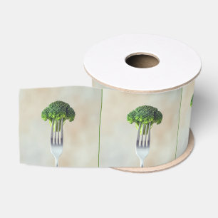 Ruwe Broccoli Bloem op een Vork Grosgrain Lint