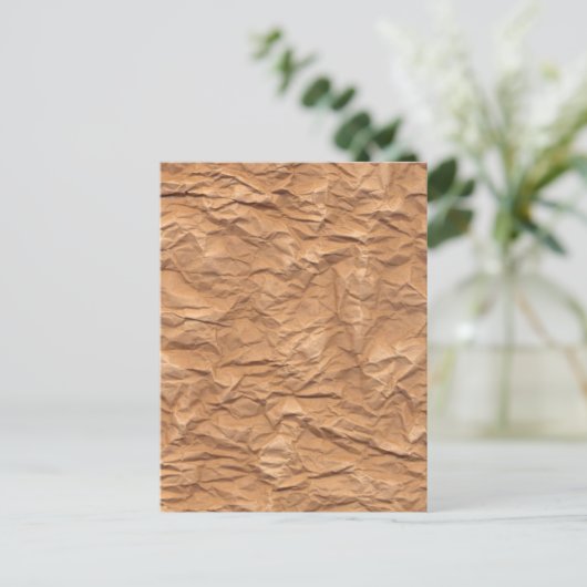 Ruwe bruin papier briefkaart (Staand voorkant)