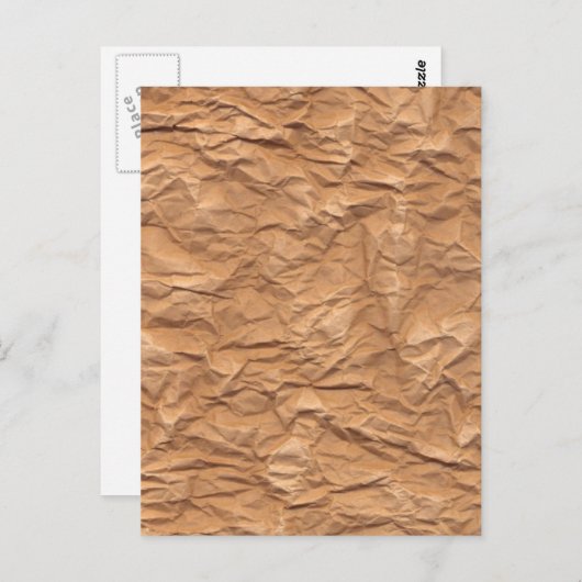 Ruwe bruin papier briefkaart (Voorkant / Achterkant)