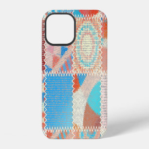 Ruwe Canvas Patchwork: Textuur Vintage Patroon iPhone 12 Hoesje