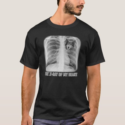 Ruwe collie de röntgenfoto van mijn hart t-shirt (Voorkant)