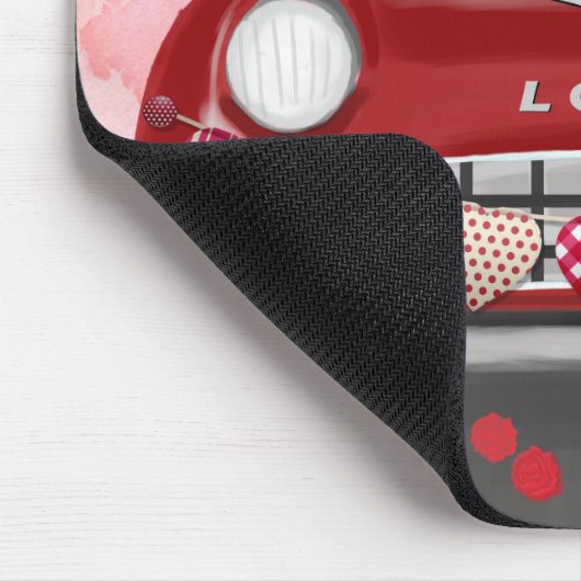 Ruwe Collie Dog Auto met hart Valentijnse Muismat (Hoek)