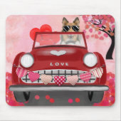 Ruwe Collie Dog Auto met hart Valentijnse Muismat (Voorkant)