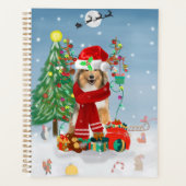 Ruwe Collie Dog in Sneeuwkerstcadeau Planner (Voorkant)
