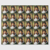 Ruwe Collie Dog in St. Patrick's Day Dress Cadeaupapier (Vlak)