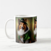 Ruwe Collie Dog in St. Patrick's Day Dress Koffiemok (Links)