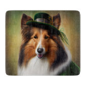 Ruwe Collie Dog in St. Patrick's Day Dress Snijplank (Voorkant)