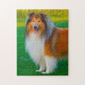Ruwe Collie Dog Jigsaws. Legpuzzel (Verticaal)