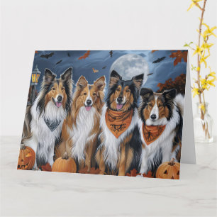 Ruwe Collie Halloween Griezelig Kaart