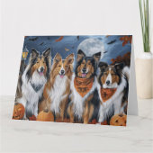 Ruwe Collie Halloween Griezelig Kaart (Voorkant)