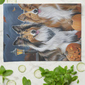 Ruwe Collie Halloween Spoken Theedoek (Gevouwen)