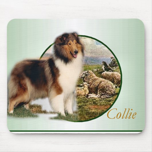 Ruwe Collie Hoeder van de Schapen Muismat (Voorkant)