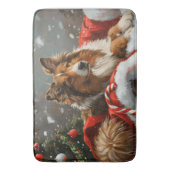 Ruwe Collie Hond Kerst Feestelijk Badmat (Voorkant Verticaal)