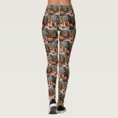 Ruwe Collie Hond Kerst Feestelijk Leggings (Achterkant)