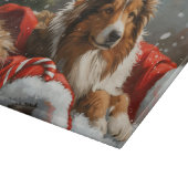 Ruwe Collie Hond Kerst Feestelijk Snijplank (Hoek)