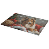 Ruwe Collie Hond Kerst Feestelijk Snijplank (Hoek)