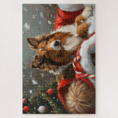 Ruwe Collie Hond Kerst Festief Legpuzzel (Verticaal)