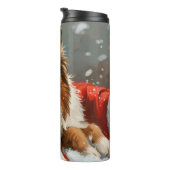 Ruwe Collie Hond Kerst Festief Thermosbeker (Geroteerd rechts)