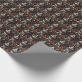 Ruwe Collie Hond Met Kerstcadeaus Open Haard Cadeaupapier (Hoek)