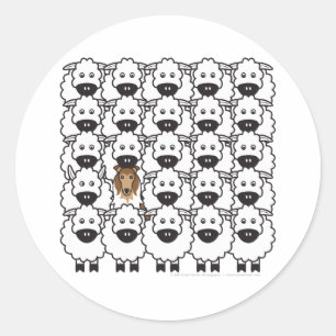 Ruwe collie in de schapen ronde sticker