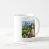 Ruwe Collie in Flowers Mok (Voorkant rechts)